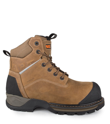 Outlaw, Brown | 6'' Leather Work Boots | Waterproof Membrane | 200 g Thinsulate Insulation