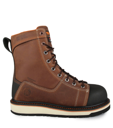 Blacksmith, Brown | 8” Leather Work Boots | Vibram Megagrip Pro | 200 g Thinsulate Insulation