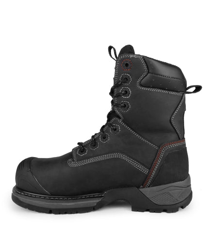 Rebel, Black | 8” Leather Work Boots | Waterproof Membrane
