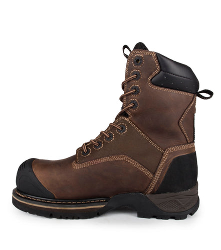 Rebel, Brown | Waterproof & Breathable 8" Leather Work Boots | 200g - STC Footwear